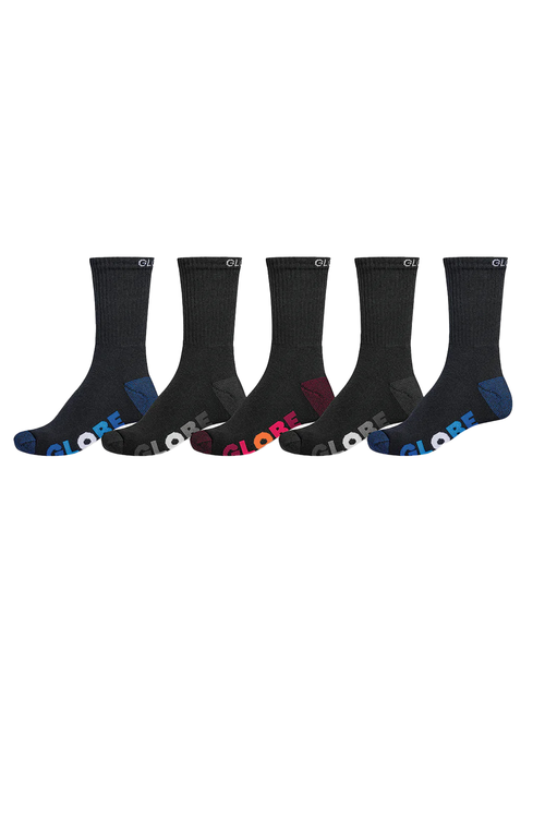 BOYS MULTI STRIPE CREW SOCK 5 PACK 
