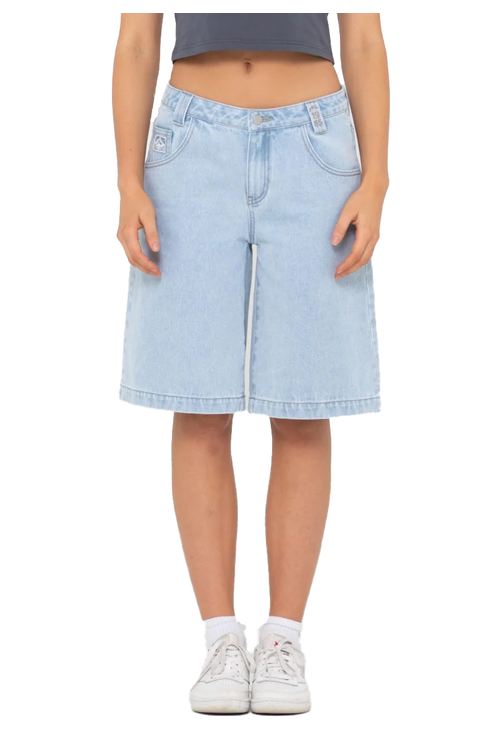 LOW RISE WIDE LEG DENIM JORT