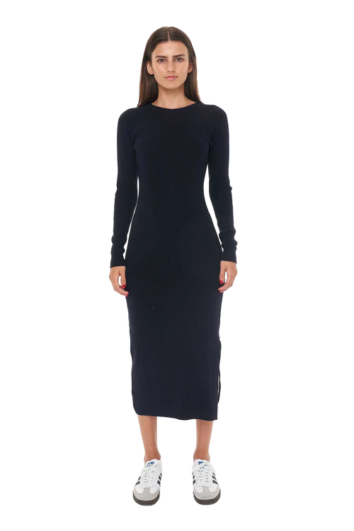 MERINO LS RIB DRESS