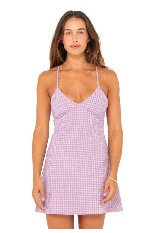 CHECKED OUT MINI DRESS