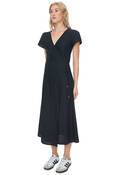 LIN-IN WRAP MIDI DRESS