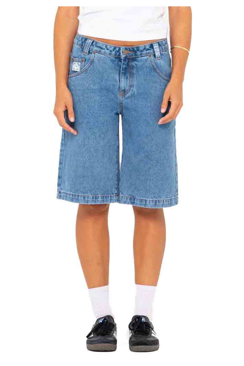 LOW RISE WIDE LEG DENIM JORT