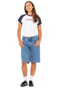 LOW RISE WIDE LEG DENIM JORT