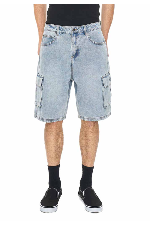 3D CARGO DENIM SHORT