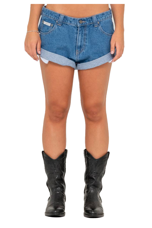 PHEONIX LOW RISE DENIM MINI SHORT
