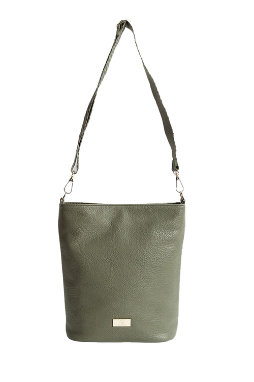 STRAPPED PU SHOULDER BAG