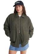 QUILTED LONGLINE BOMBER JACKET