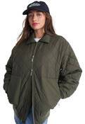 QUILTED LONGLINE BOMBER JACKET