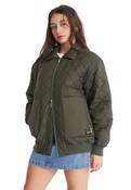 QUILTED LONGLINE BOMBER JACKET
