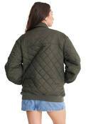 QUILTED LONGLINE BOMBER JACKET