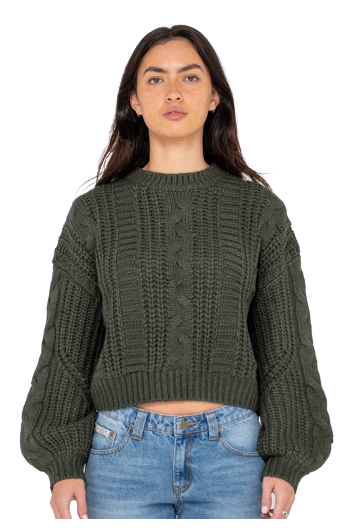 RUSTY FOLKTALE CROP CHUNKY KNIT