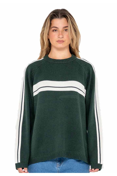 WHITE LINES LS CREW KNIT