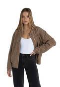 LUCA OVERSIZED CHECK BOMBER JACKET