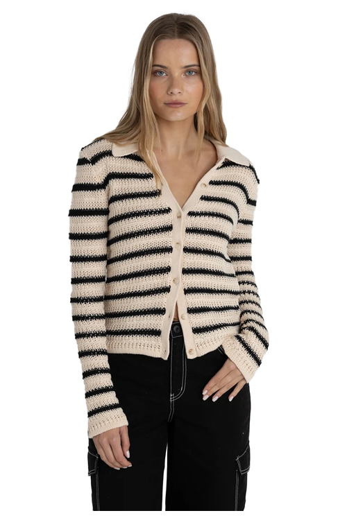 HIGHLINE STRIPE LONG SLEEVE KNIT TOP