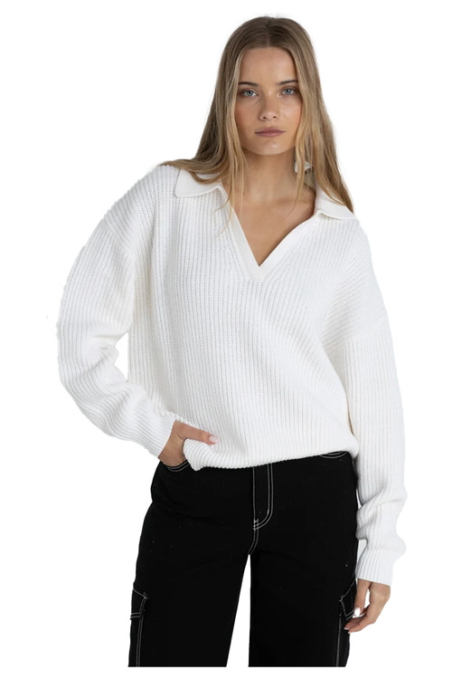 MUSE V-NECK COLLARED JUMPER