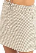 LOLA CHECK BIAS CUT MINI SKIRT