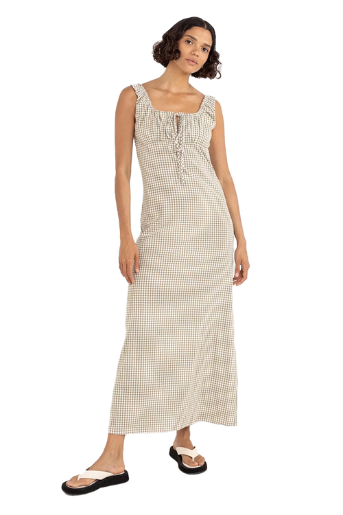 LOLA CHECK MAXI DRESS