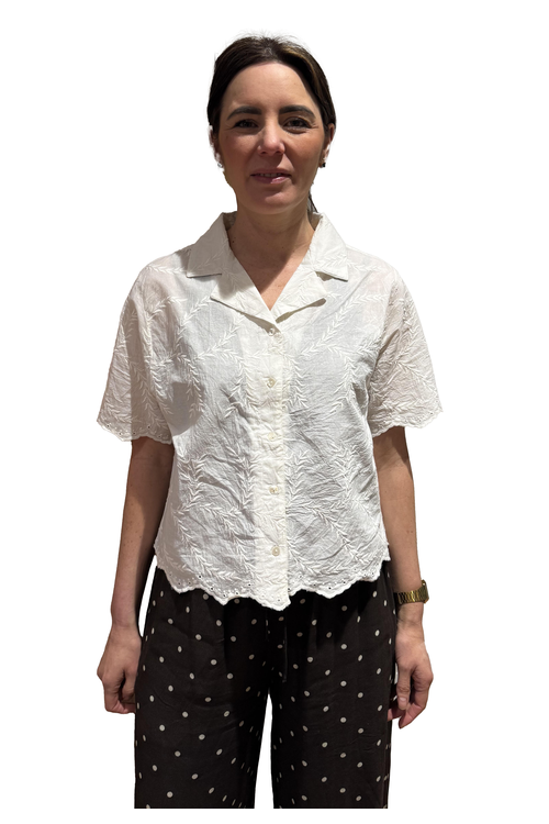 CORAL BAY SHORT SLEEVE WOVEN TOP