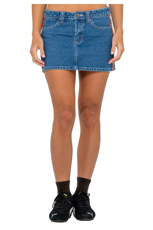 FLIP MOMMY LOW RISE MINI DENIM SKIRT