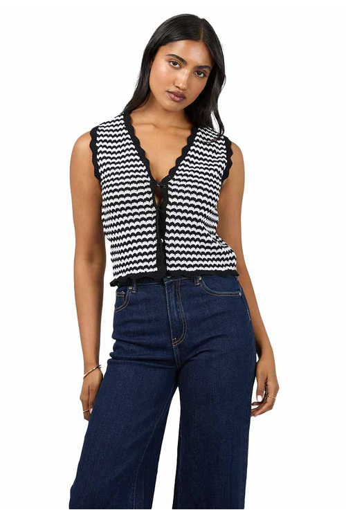 EVE STRIPE KNIT VEST
