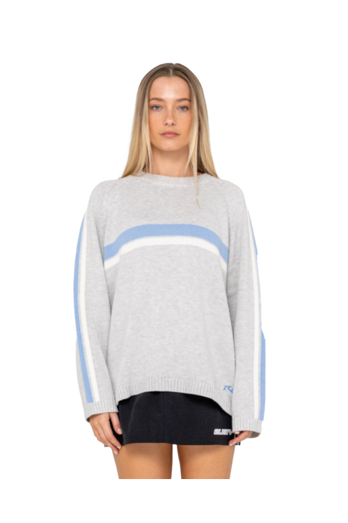 WHITE LINES LS CREW KNIT