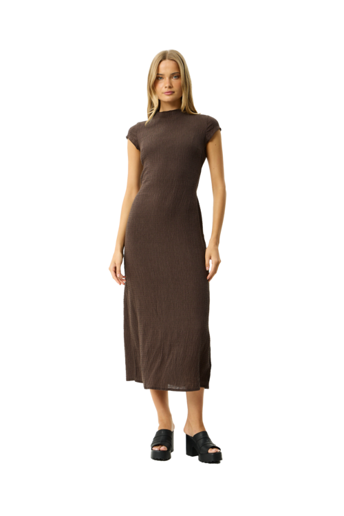 ELODIE SEERSUCKER MIDI  DRESS