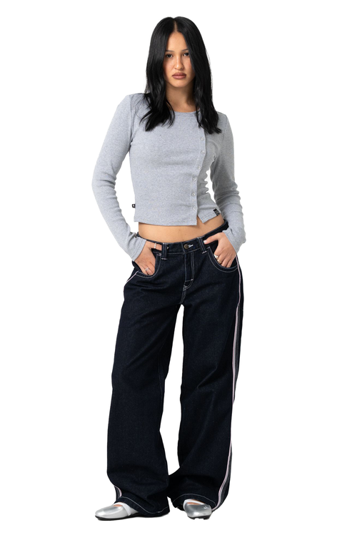FLIP MOMMY LOW RISE WIDE LEG DENIM PANT