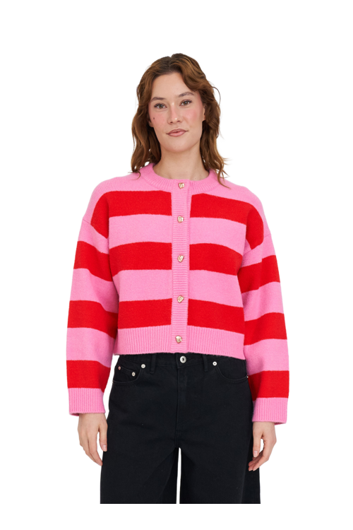 ELLE CROP STRIPE CARDIGAN