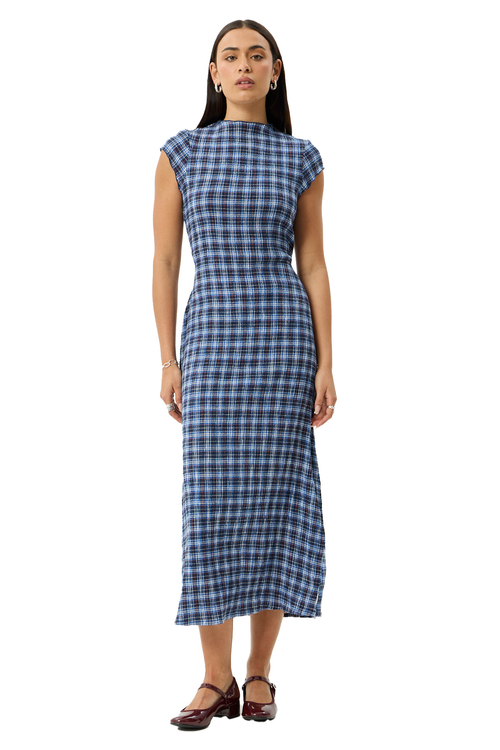 MOUNTAINS ELODIE SEERSUCKER MIDI DRESS