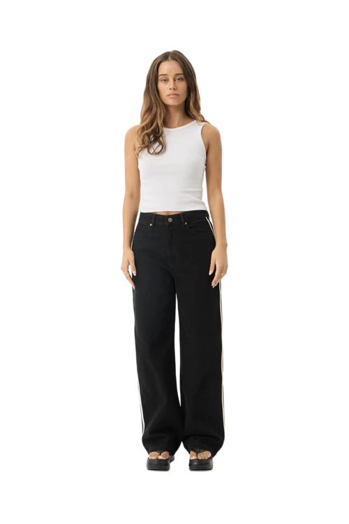 BELLA STRIPE WIDE LEG BAGGY JEAN