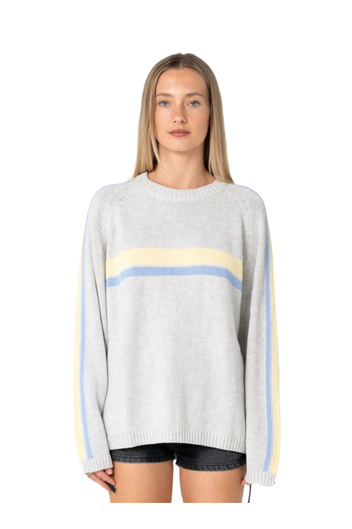 WHITE LINES LS CREW KNIT