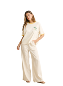 LINEN WHIP STITCH WIDE LEG PANT