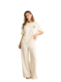 LINEN WHIP STITCH WIDE LEG PANT