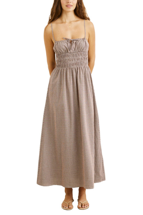 LONDON CHECK MIDI DRESS