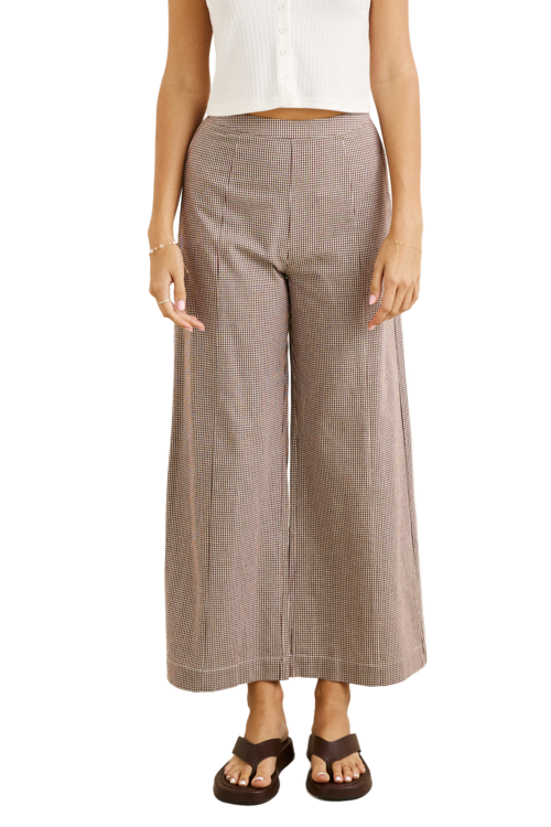 LONDON CHECK WIDE LEG PANT