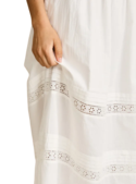 BRODERIE LACE GATHERED MIDI DRESS