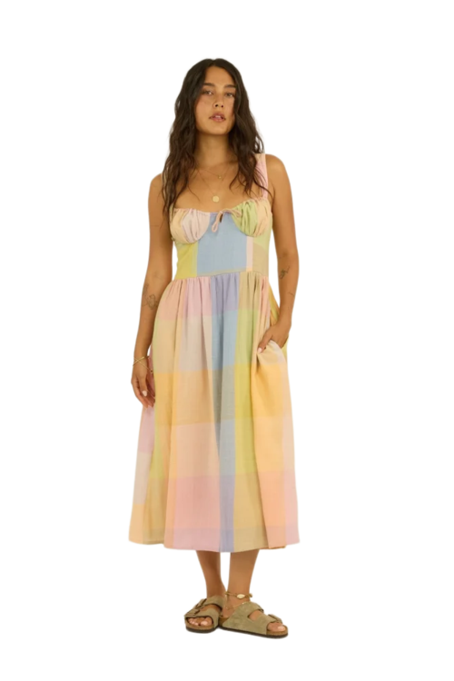 HELLO SUNSHINE WOVEN MIDI DRESS