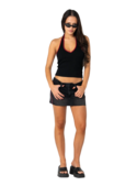 FLIP MOMMY RAW LOW RISE MINI DENIM SKIRT